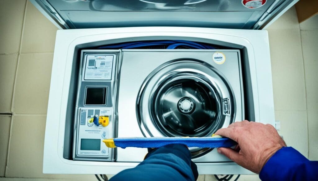 Step-by-step washing machine leveling