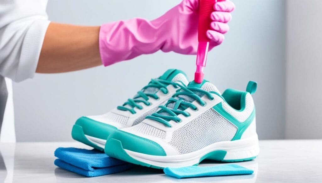 cleaning white mesh sneakers