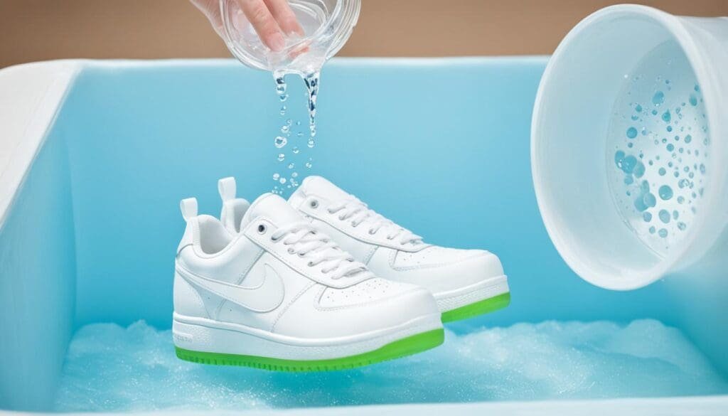 white shoe care using bleach